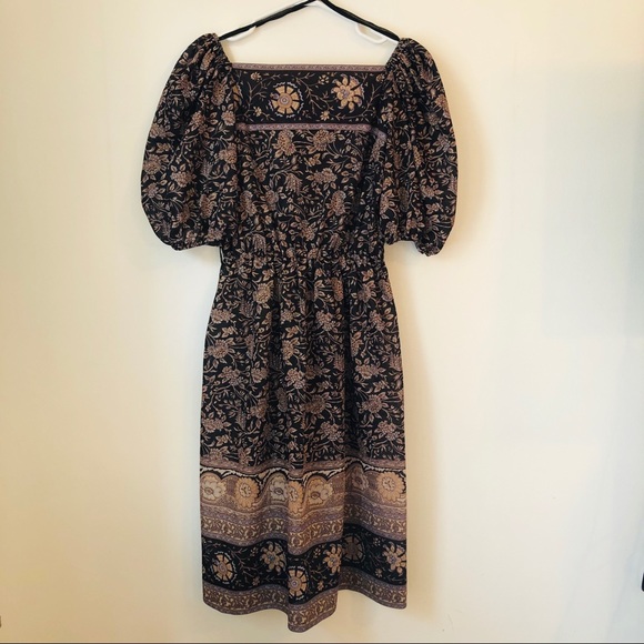 Vintage boho dress with puff sleeves - Picture 3 of 8